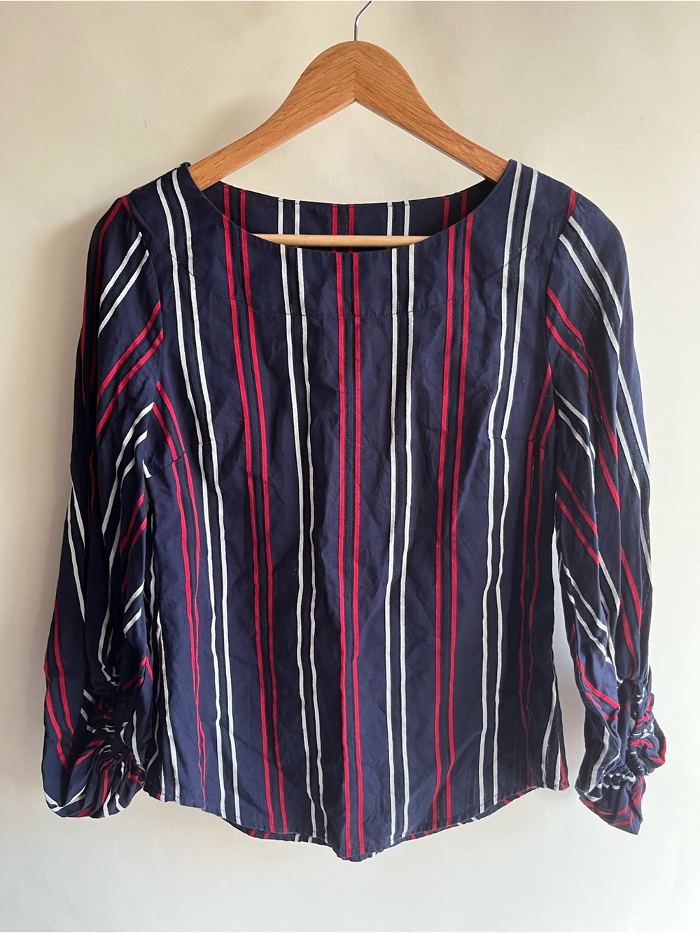 Cabi Cotton Blouse Shirt Popover Striped Sz XS Women’s